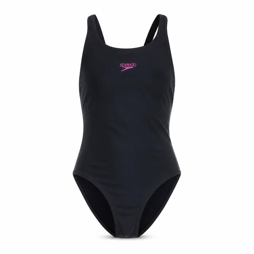 Speedo Girls Black One Piece Swimsuit, Size 14 Years, Lightweight