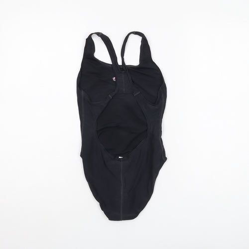 Speedo Girls Black One Piece Swimsuit, Size 14 Years, Lightweight