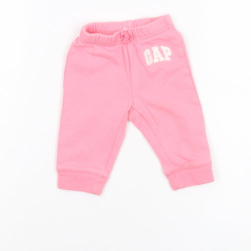 GAP Pink Unisex Baby Joggers, 3-6 Months, Cotton Blend