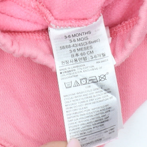 GAP Pink Unisex Baby Joggers, 3-6 Months, Cotton Blend