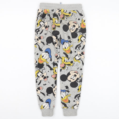 Disney Girls Grey Jogger Trousers Size 6-7 Cartoon Characters