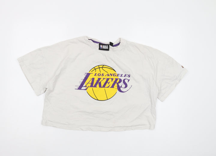 NBA Women's White Cropped T-Shirt - Size 14