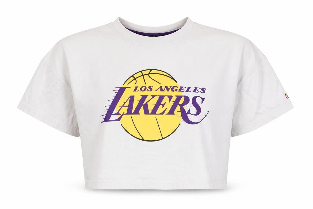 Front view of NBA Women's White Cropped T-Shirt -, size 14