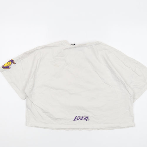 NBA Women's White Cropped T-Shirt - Size 14
