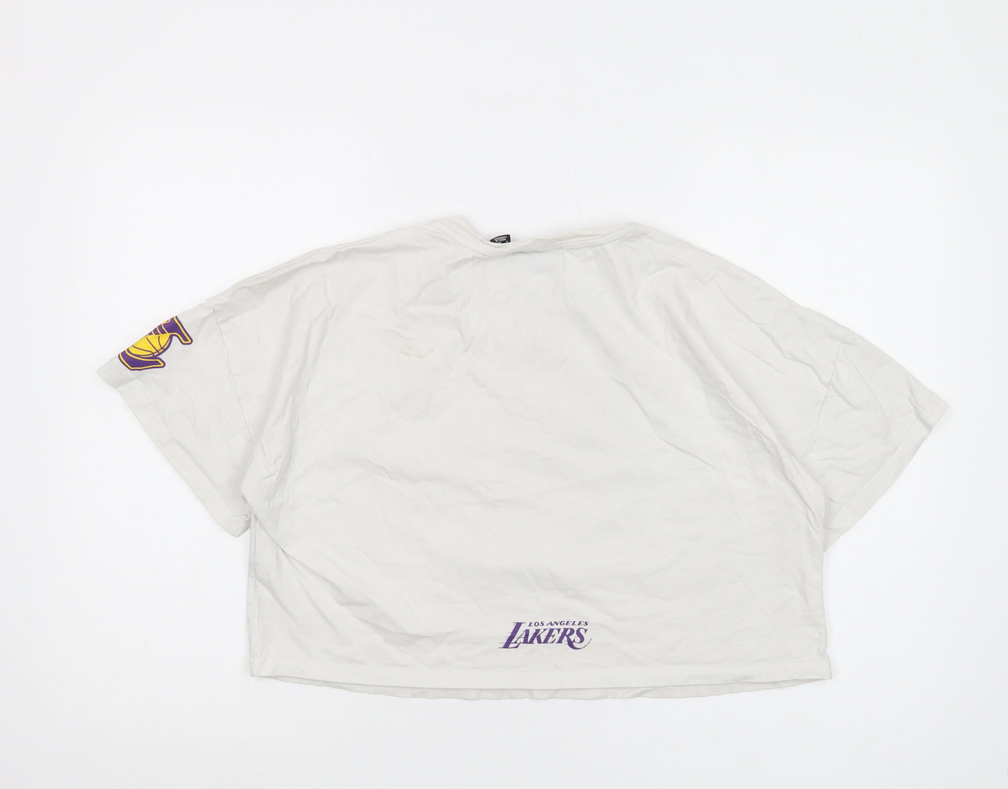NBA Women's White Cropped T-Shirt - Size 14
