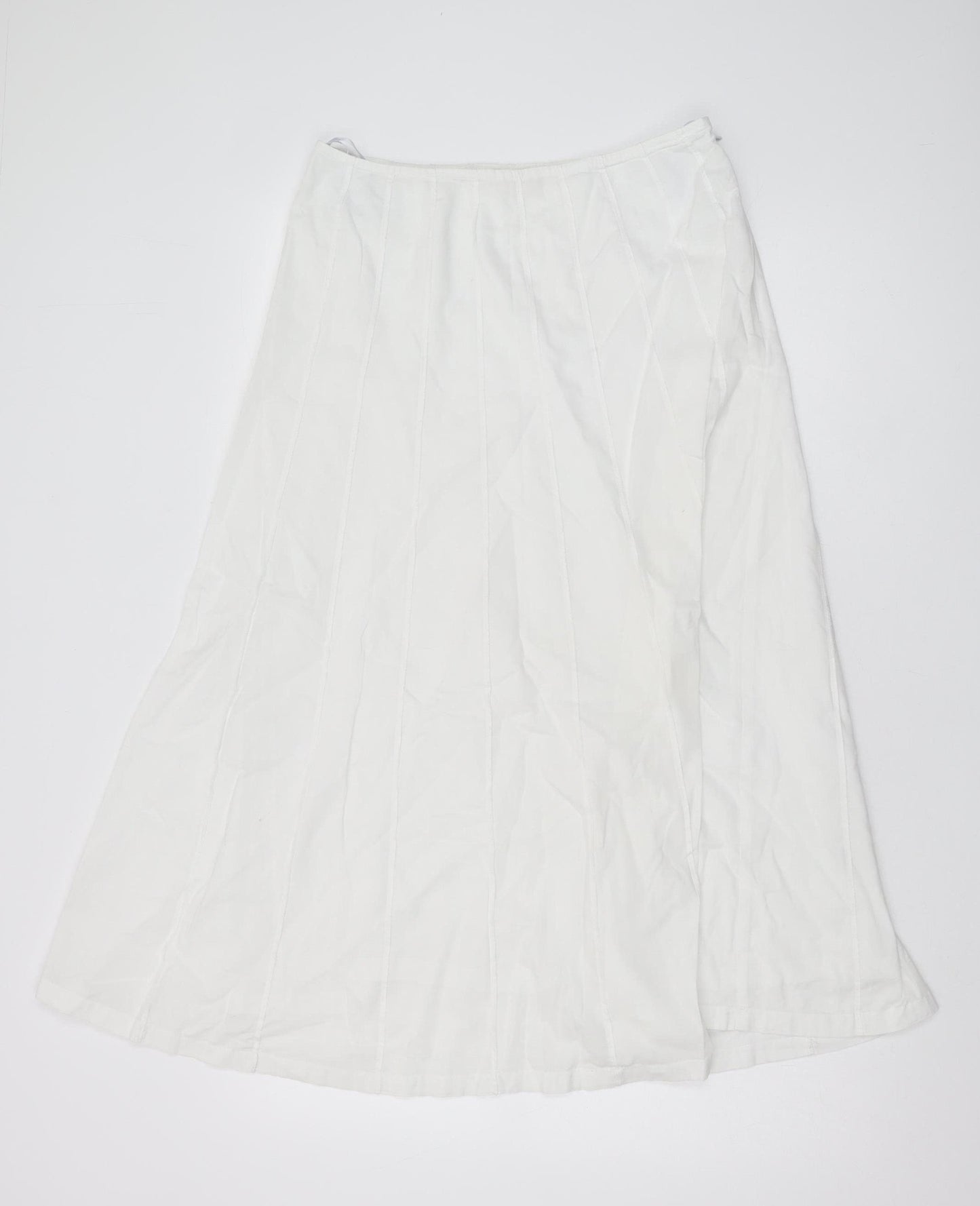 Adini Women's White Long Cotton Skirt, Size S