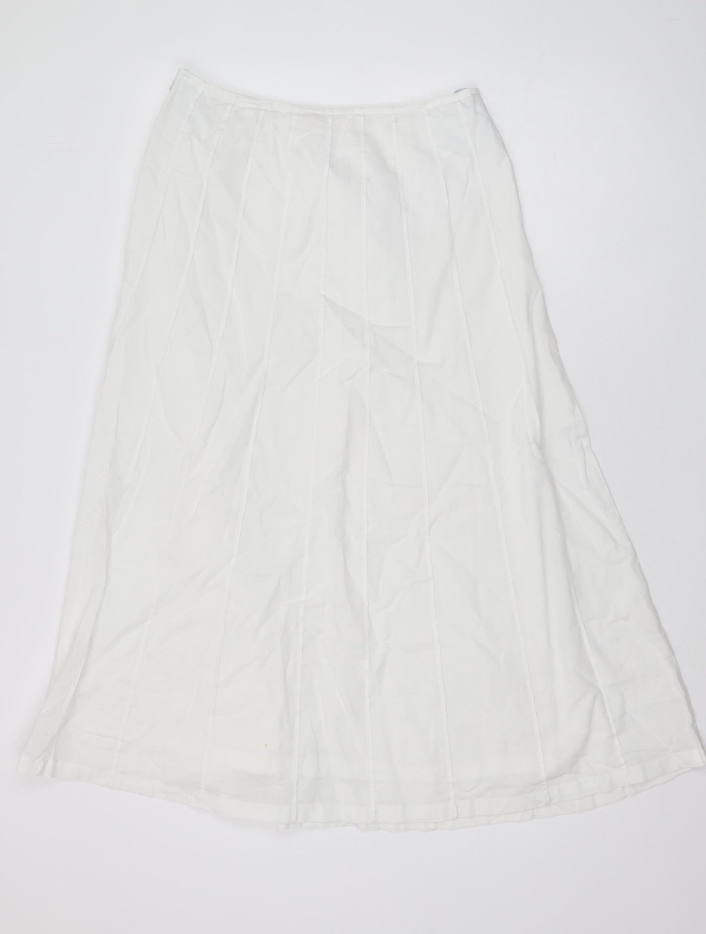 Adini Women's White Long Cotton Skirt, Size S