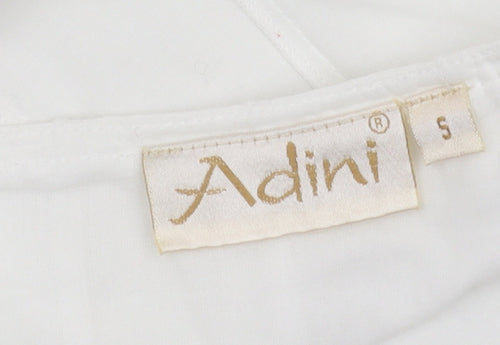 Adini Women's White Long Cotton Skirt, Size S