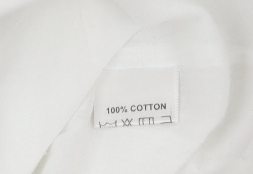 Adini Women's White Long Cotton Skirt, Size S