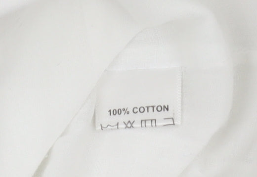 Adini Women's White Long Cotton Skirt, Size S