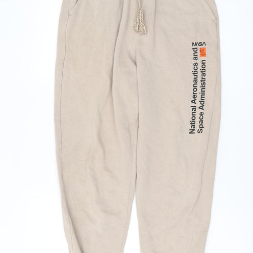 H&M Girls Beige Jogger Trousers 13-14 Years NASA Theme