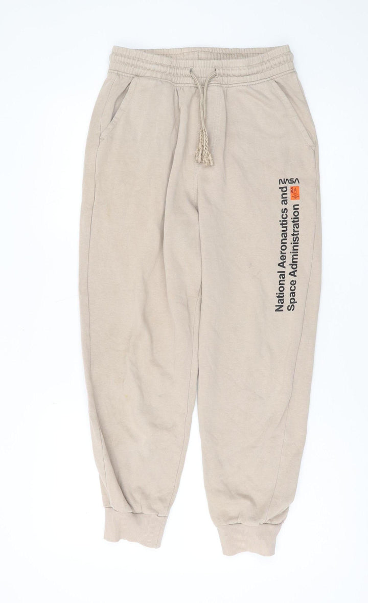 H&M Girls Beige Jogger Trousers 13-14 Years NASA Theme