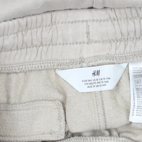 H&M Girls Beige Jogger Trousers 13-14 Years NASA Theme