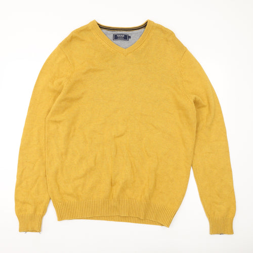 Maine New England Men's Yellow V-Neck Pullover, Size L