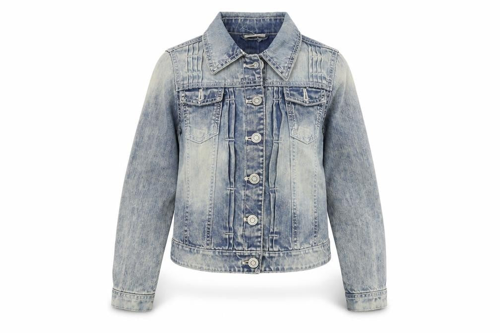 Front view of Next girls’ blue denim jacket 11 years