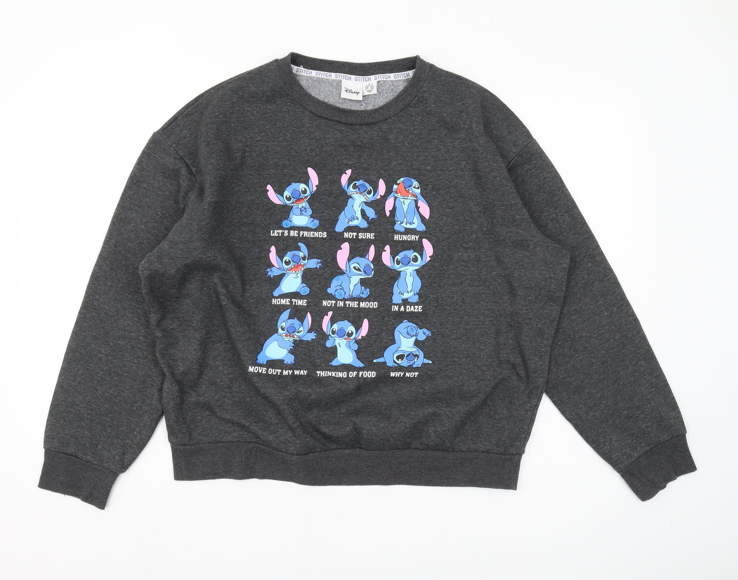 Disney Women’s Grey Stitch Sweatshirt M Pullover