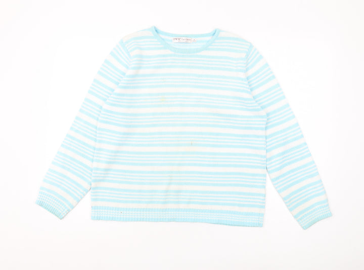 EWM Pure Classics Women's Blue Striped Pullover M