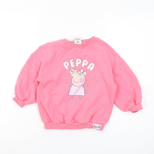 Peppa Pig Girls Pink Sweatshirt 3-4 Years Pullover Fleece