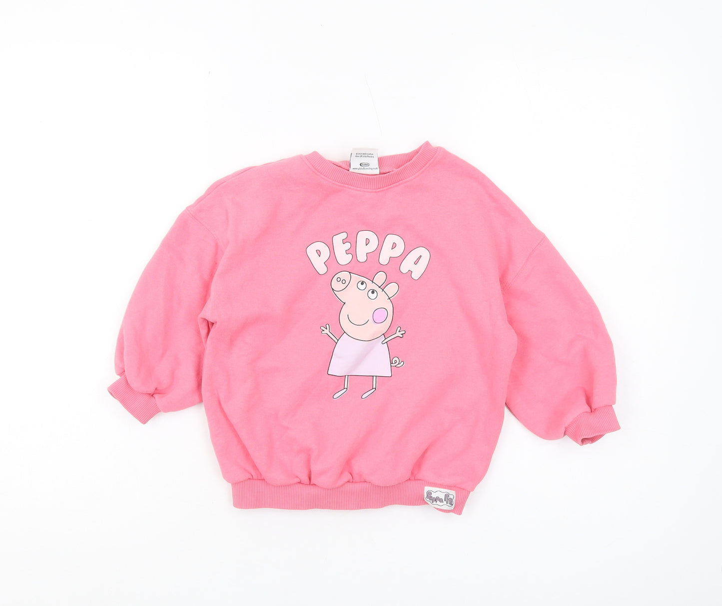 Peppa Pig Girls Pink Sweatshirt 3-4 Years Pullover Fleece
