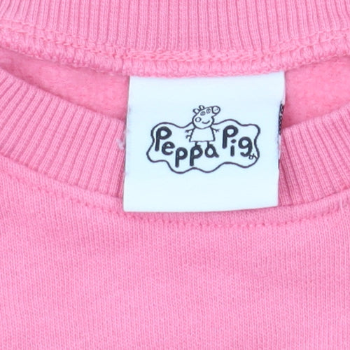 Peppa Pig Girls Pink Sweatshirt 3-4 Years Pullover Fleece