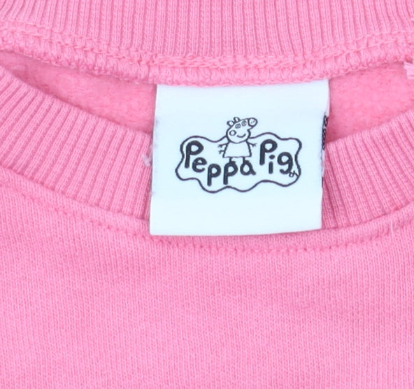 Peppa Pig Girls Pink Sweatshirt 3-4 Years Pullover Fleece