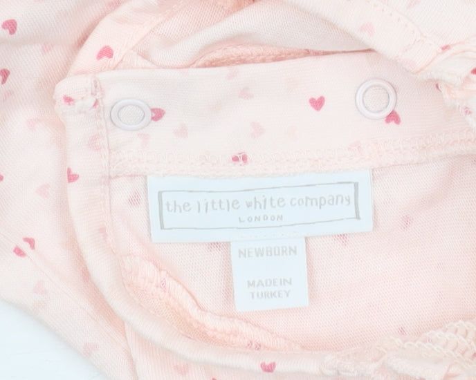 The Little White Company Pink Newborn Babygrow - Unisex