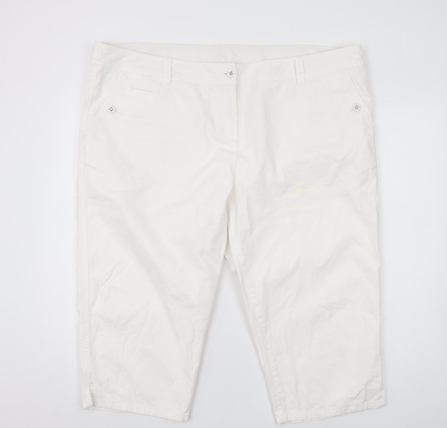 Marks and Spencer Women's White Cropped Trousers Size 22