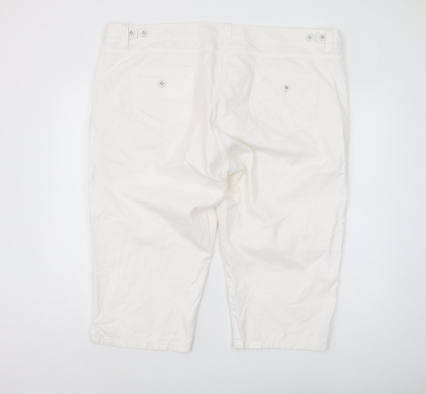 Marks and Spencer Women's White Cropped Trousers Size 22