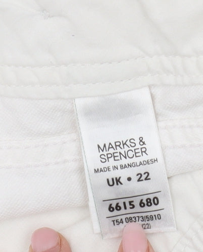 Marks and Spencer Women's White Cropped Trousers Size 22