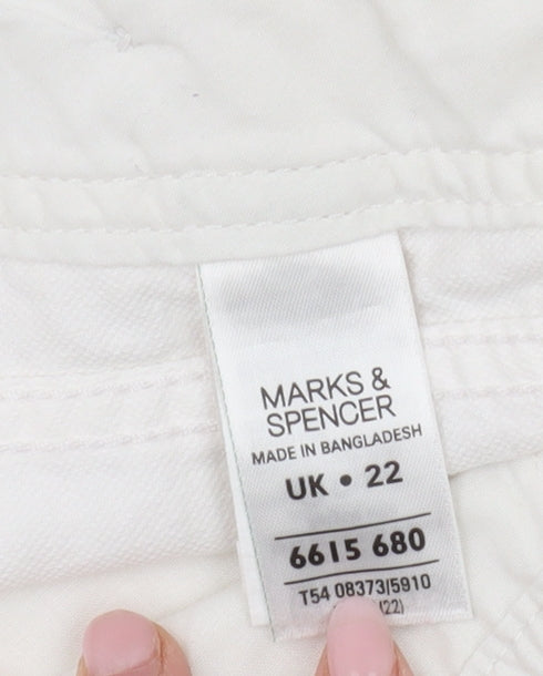Marks and Spencer Women's White Cropped Trousers Size 22
