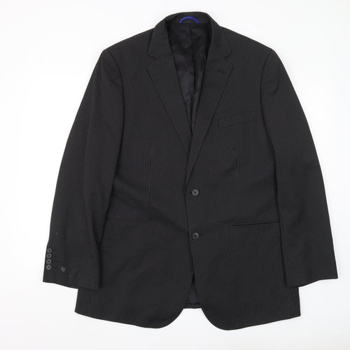 Burton Men's Black Striped Blazer, 44R, Formal Jacket
