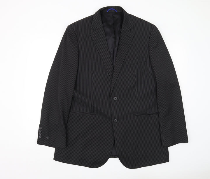Burton Men's Black Striped Blazer, 44R, Formal Jacket