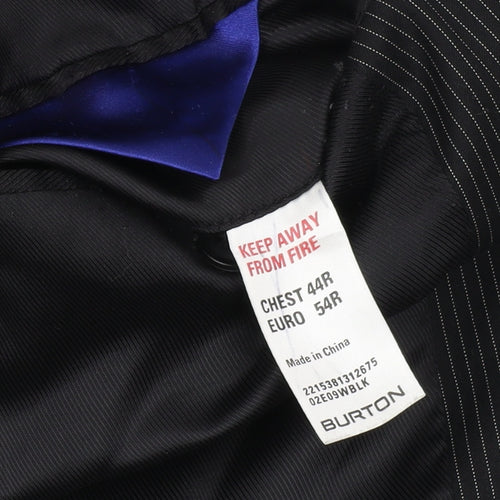 Burton Men's Black Striped Blazer, 44R, Formal Jacket