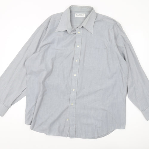 Marks and Spencer Men's Grey Check Shirt 17.5 Regular