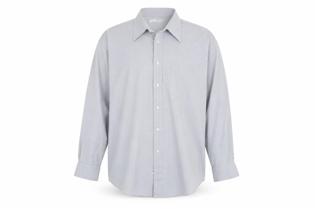 Front view of Marks & Spencer Men's Grey Check Shirt 17.5 Regular