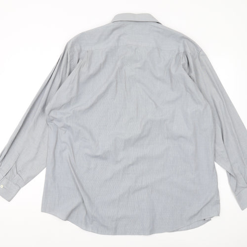 Marks and Spencer Men's Grey Check Shirt 17.5 Regular