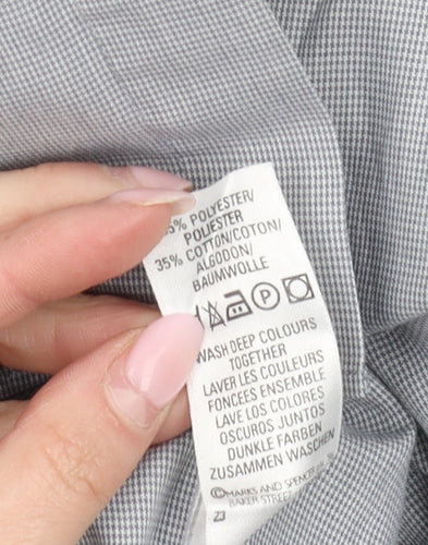 Marks and Spencer Men's Grey Check Shirt 17.5 Regular