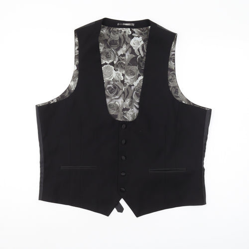 Harry Brown Men's Black Slim Waistcoat 42S
