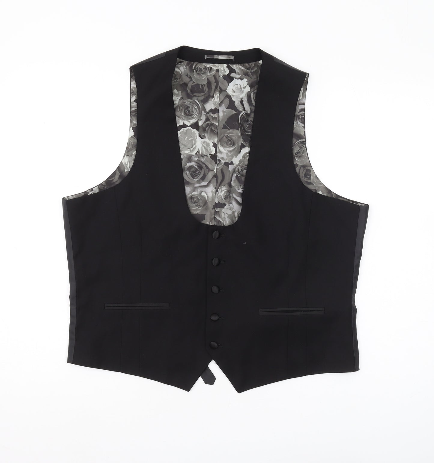 Harry Brown Men's Black Slim Waistcoat 42S