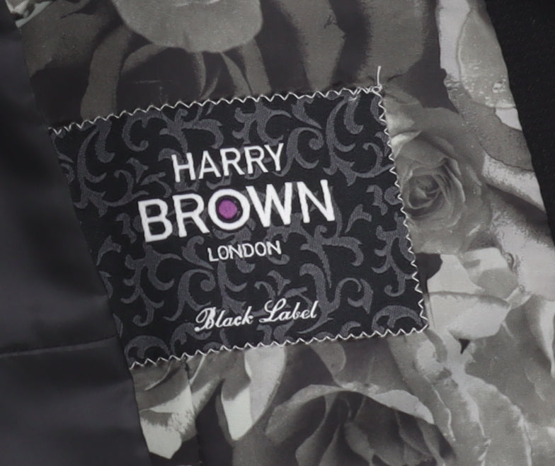 Harry Brown Men's Black Slim Waistcoat 42S