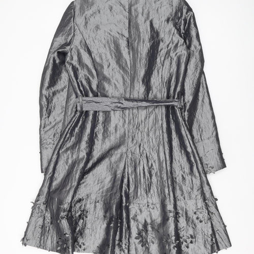 Per Una Women's Grey Trench Coat Size 8 - Elegant & Formal
