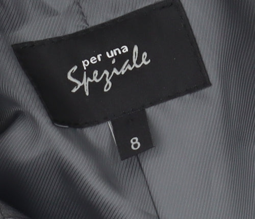 Per Una Women's Grey Trench Coat Size 8 - Elegant & Formal