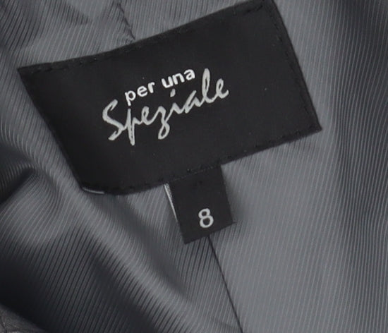 Per Una Women's Grey Trench Coat Size 8 - Elegant & Formal