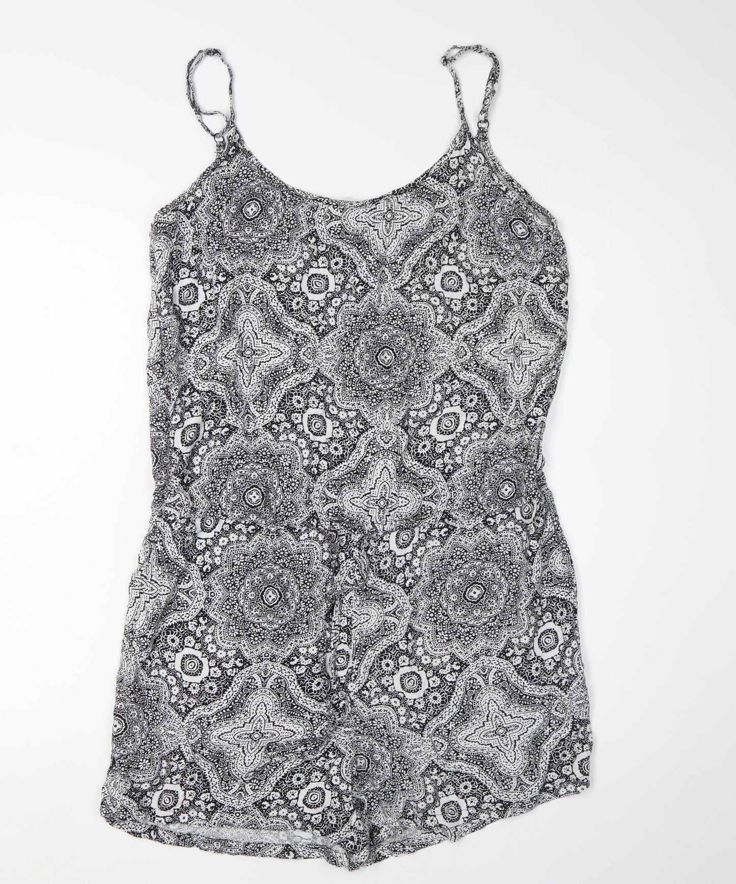 Jacqueline de Yong Black Geometric Playsuit Size 12