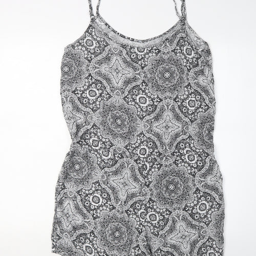 Jacqueline de Yong Black Geometric Playsuit Size 12