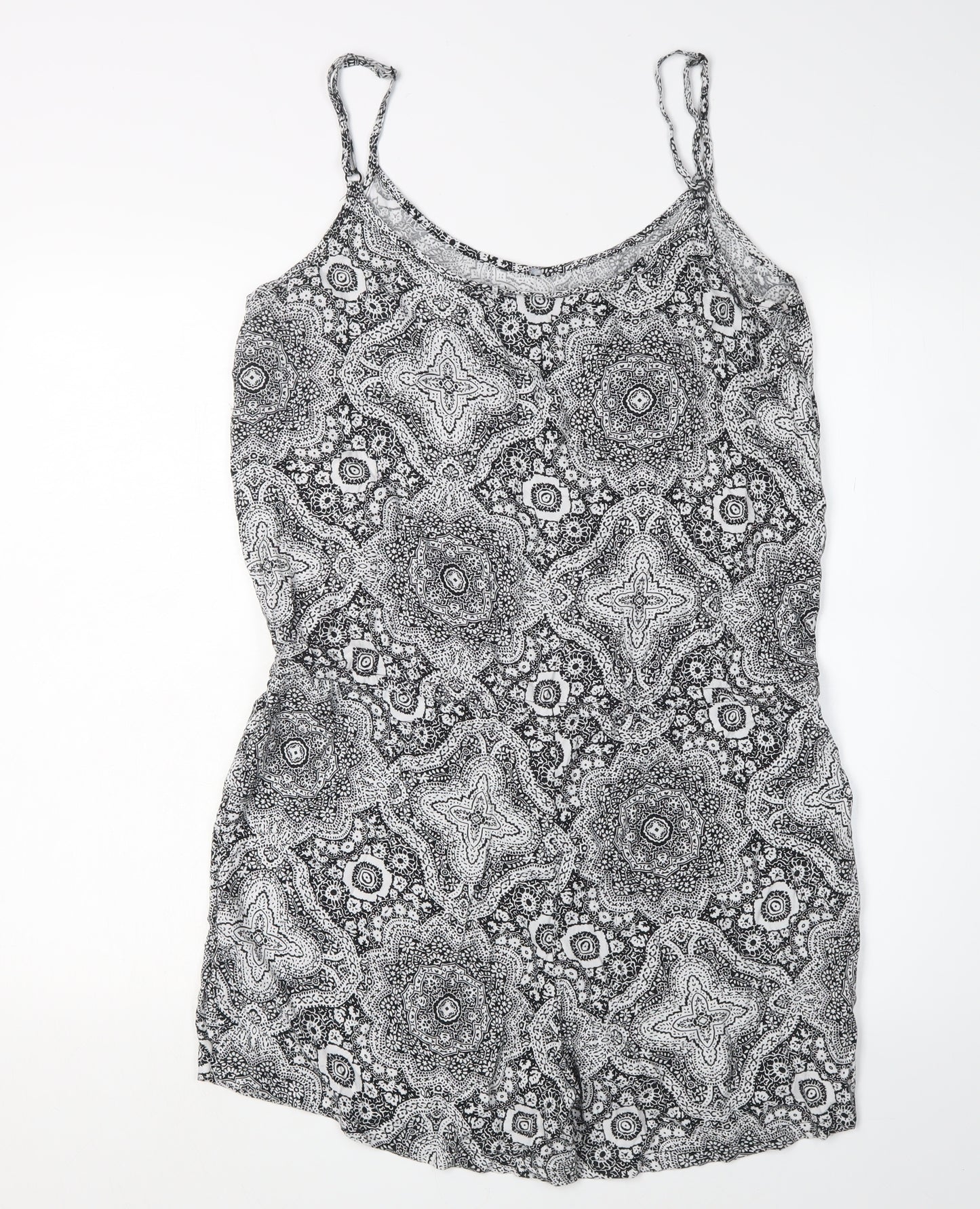Jacqueline de Yong Black Geometric Playsuit Size 12