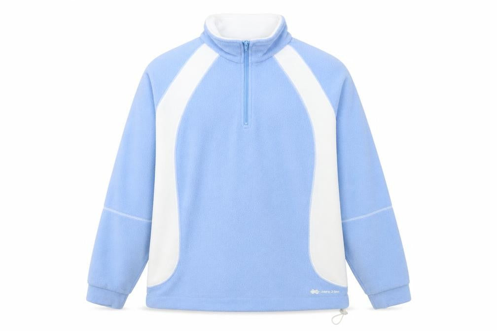 Front view of Dare 2b unisex blue fleece pullover sweatshirt m