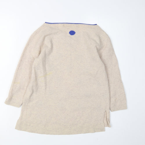 White Stuff Women's Beige Polka Dot Pullover Jumper, Size 8
