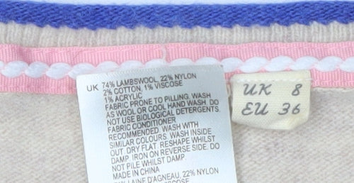 White Stuff Women's Beige Polka Dot Pullover Jumper, Size 8