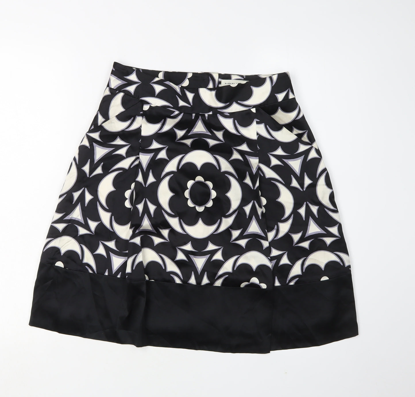 Banana Republic Women’s Black Geometric A-Line Skirt Size 4